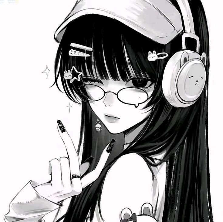 Egirl PFP Black And White