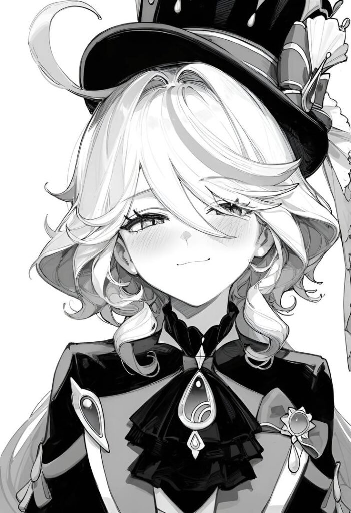 Furina PFP Black And White