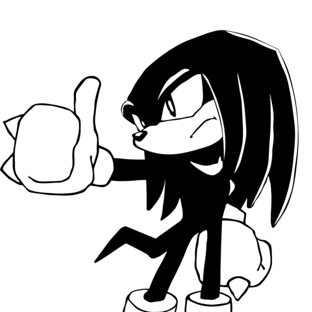 Knuckles PFP Black And White